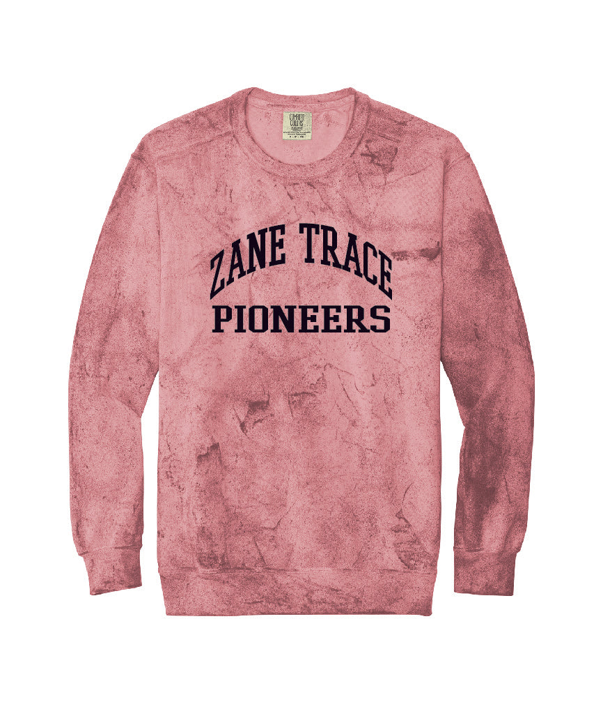 Zane Trace Pioneers Color Blast Crewneck Sweatshirt