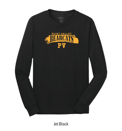 Paint Valley Bearcats "Paintbrush Stroke" Long Sleeve Tee Shirt