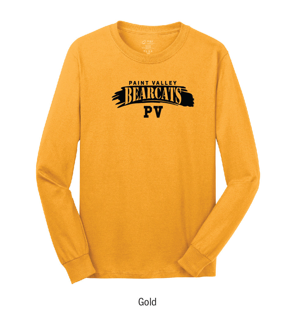 Paint Valley Bearcats "Paintbrush Stroke" Long Sleeve Tee Shirt