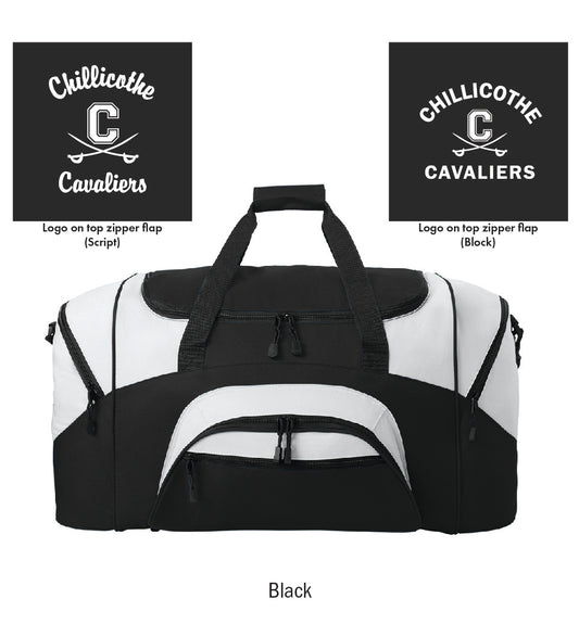 Cavaliers Embroidered Large Colorblock Duffel