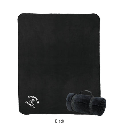 Cavaliers Embroidered Fleece Blanket with Strap