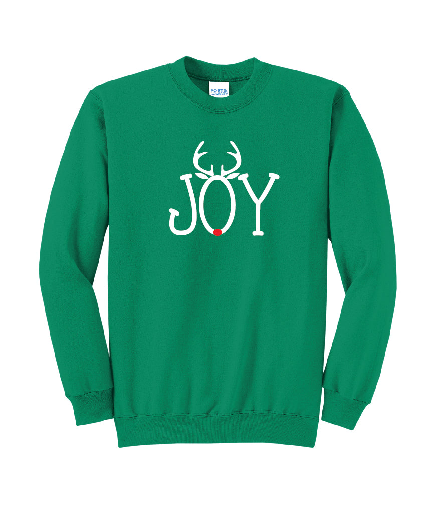 Christmas "Joy" Rudolph Red Nose Crewneck Sweatshirt