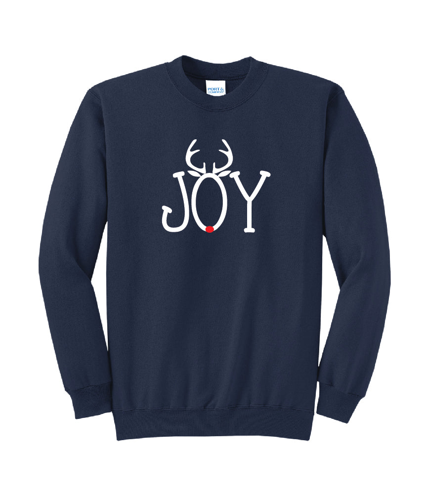 Christmas "Joy" Rudolph Red Nose Crewneck Sweatshirt