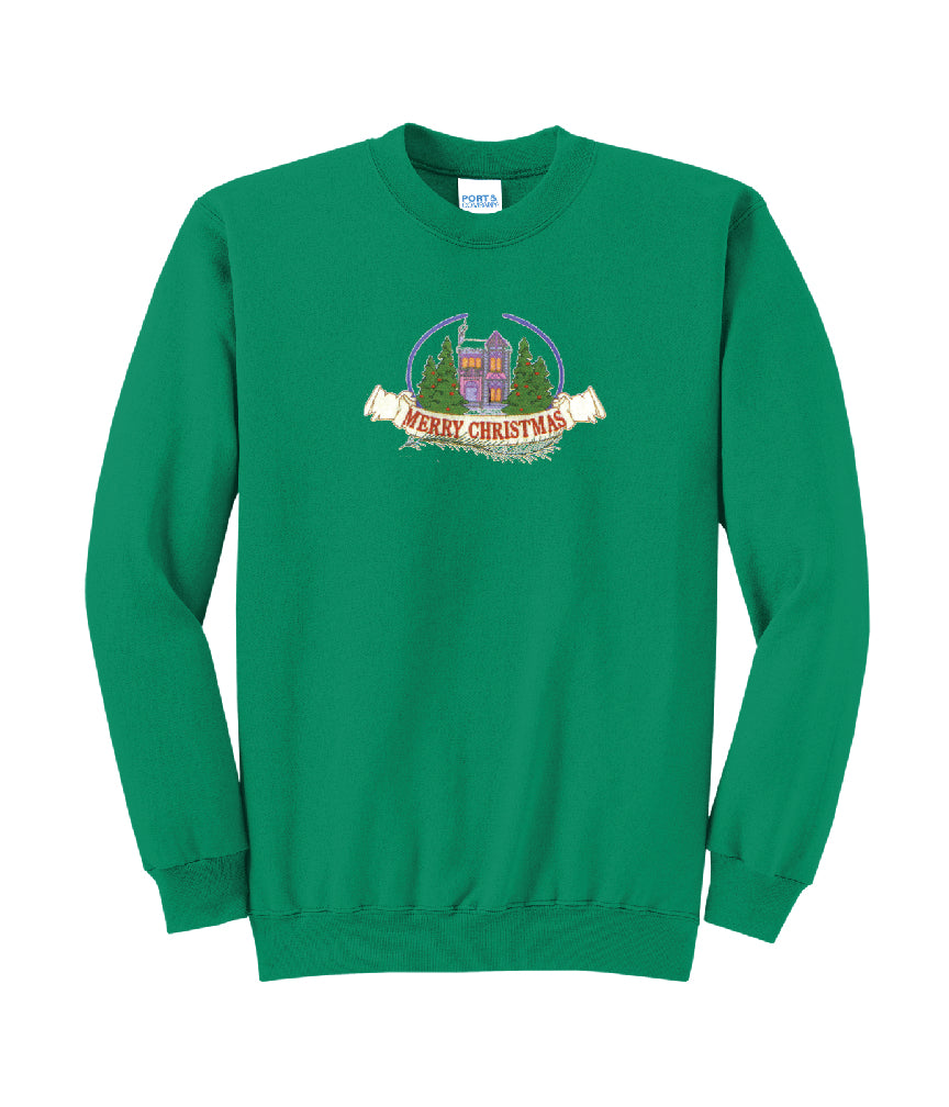 Merry Christmas Embroidered Crewneck Sweatshirt