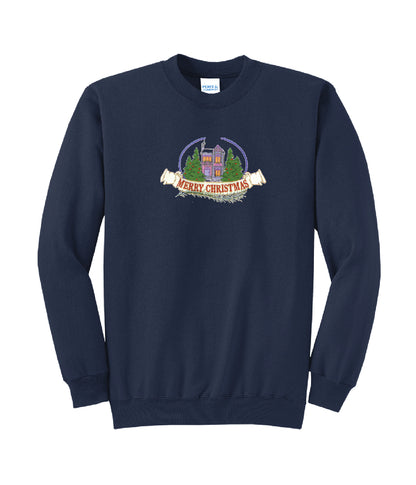 Merry Christmas Embroidered Crewneck Sweatshirt