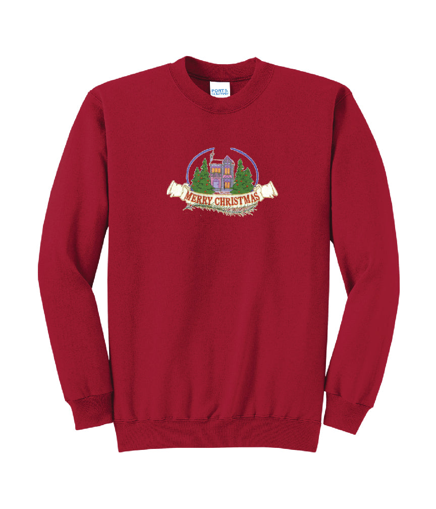 Merry Christmas Embroidered Crewneck Sweatshirt