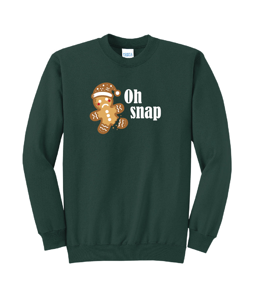 Gingerbread Man "Oh Snap" Crewneck Sweatshirt