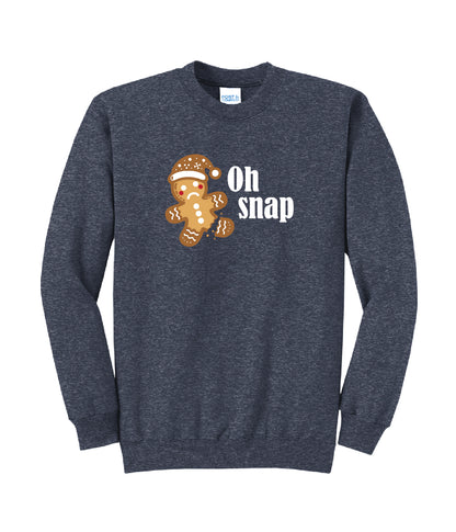 Gingerbread Man "Oh Snap" Crewneck Sweatshirt