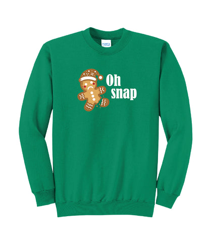 Gingerbread Man "Oh Snap" Crewneck Sweatshirt