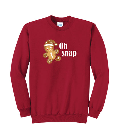 Gingerbread Man "Oh Snap" Crewneck Sweatshirt