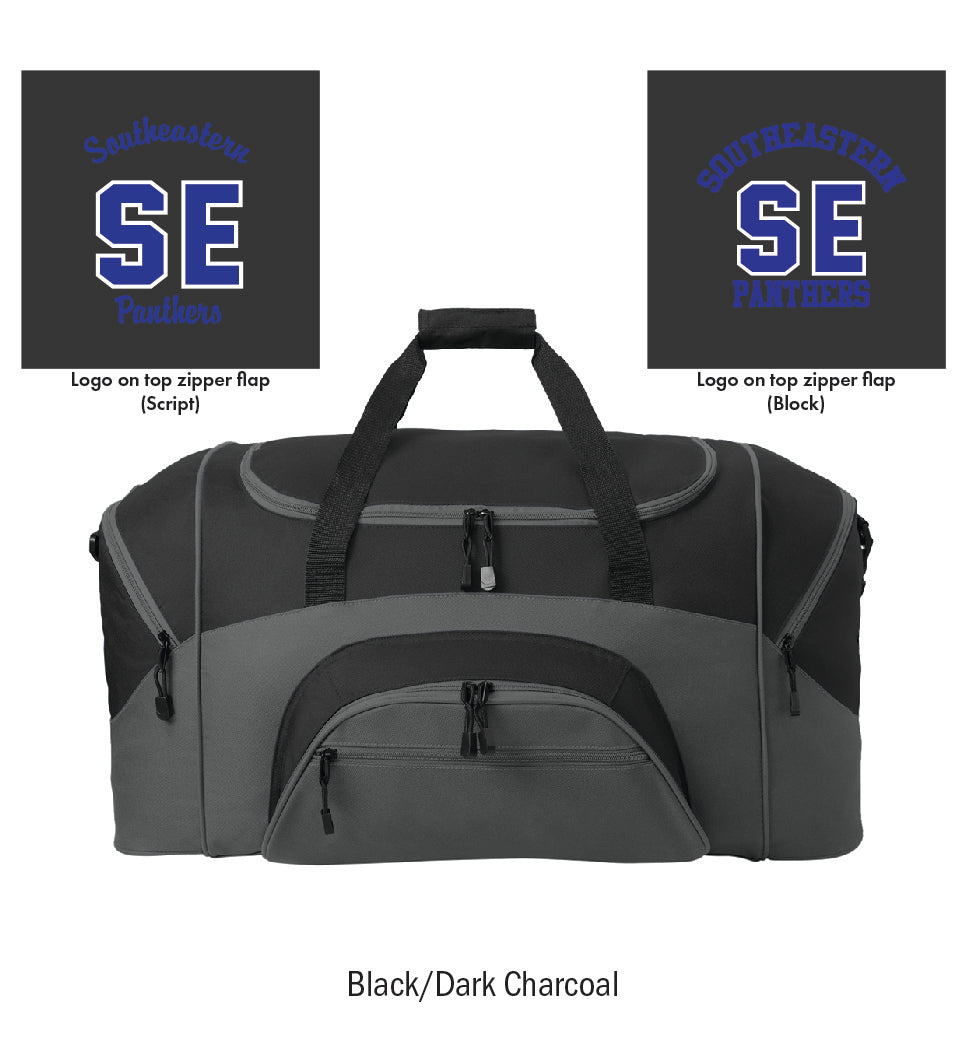 Southeastern Panthers Embroidered Large Colorblock Duffel Bag