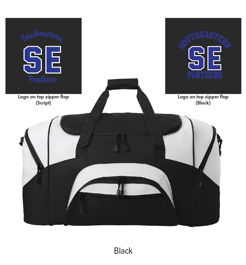 Southeastern Panthers Embroidered Large Colorblock Duffel Bag