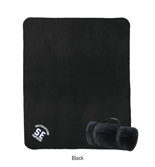 Southeastern Panthers Embroidered Fleece Blanket with Strap