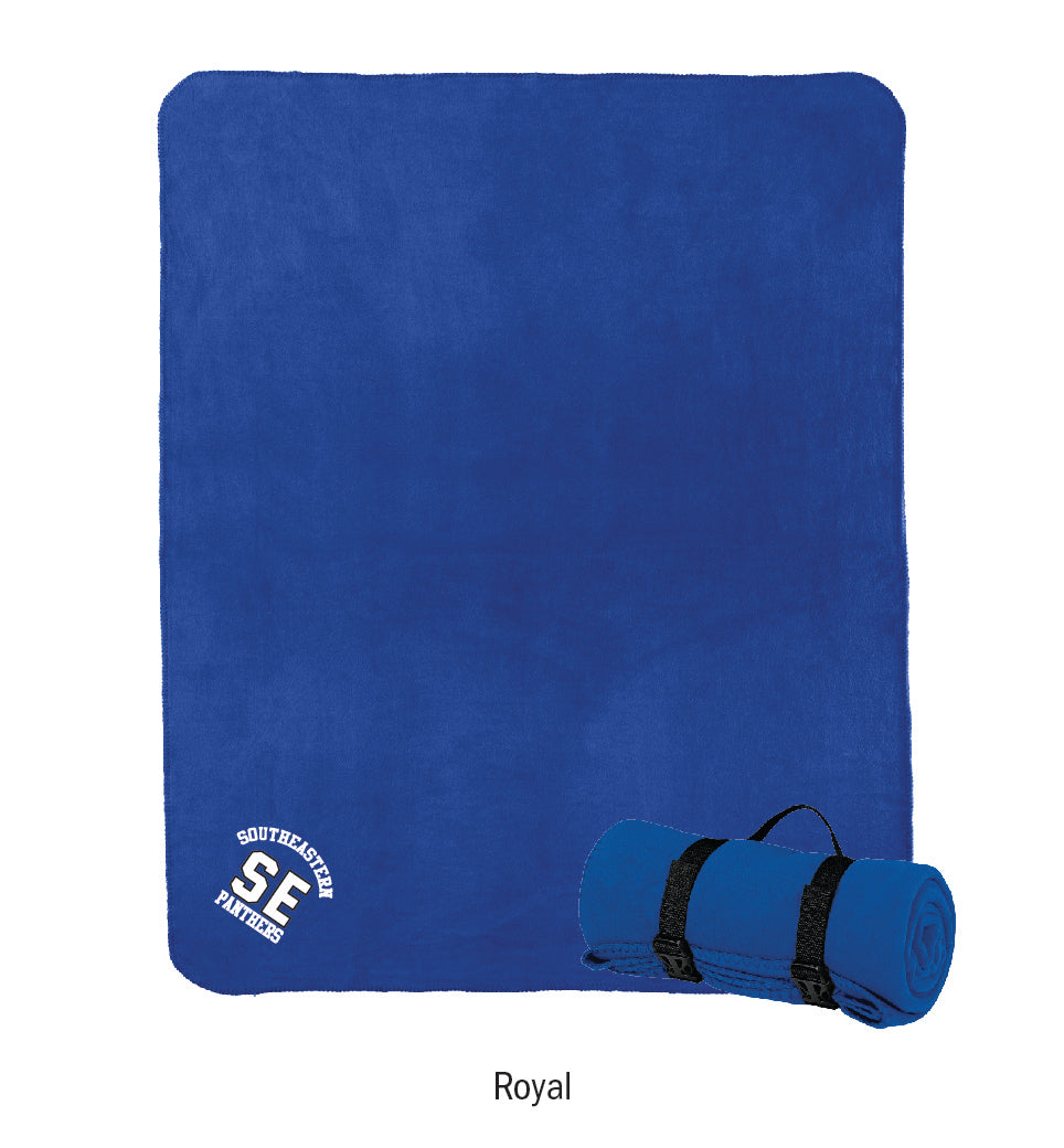 Southeastern Panthers Embroidered Fleece Blanket with Strap