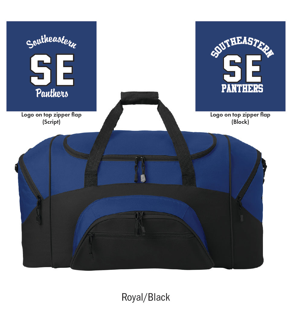 Southeastern Panthers Embroidered Large Colorblock Duffel Bag