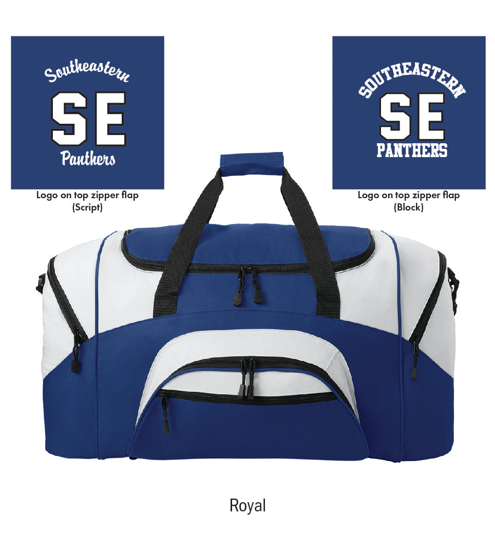 Southeastern Panthers Embroidered Large Colorblock Duffel Bag