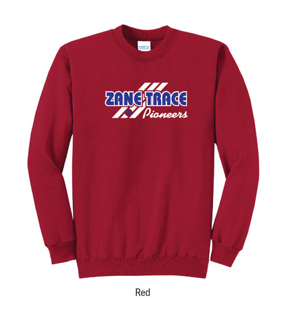 Zane Trace Pioneers "3-Stripe" Crewneck Sweatshirt