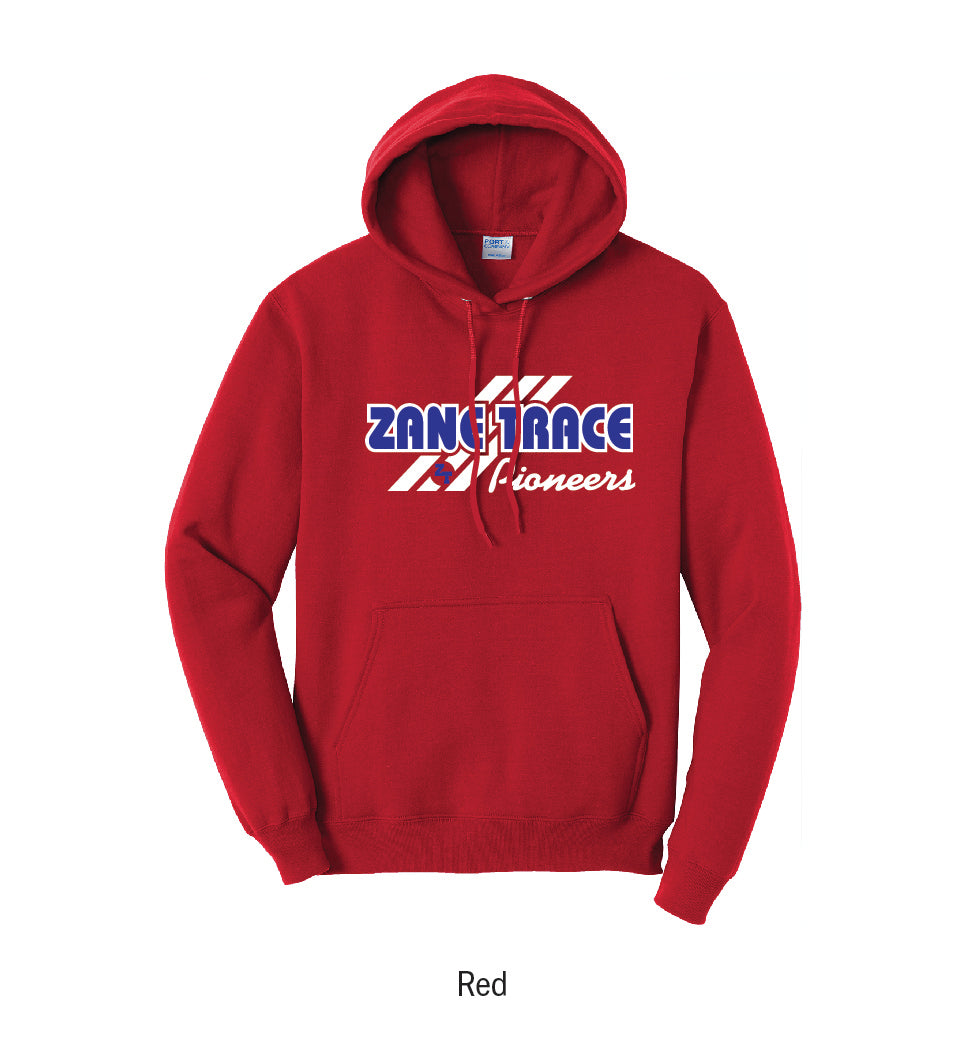 Zane Trace Pioneers "3-Stripe" Pullover Hoodie