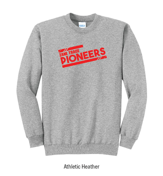 Zane Trace Pioneers "Athletic Stripes" Crewneck Sweatshirt