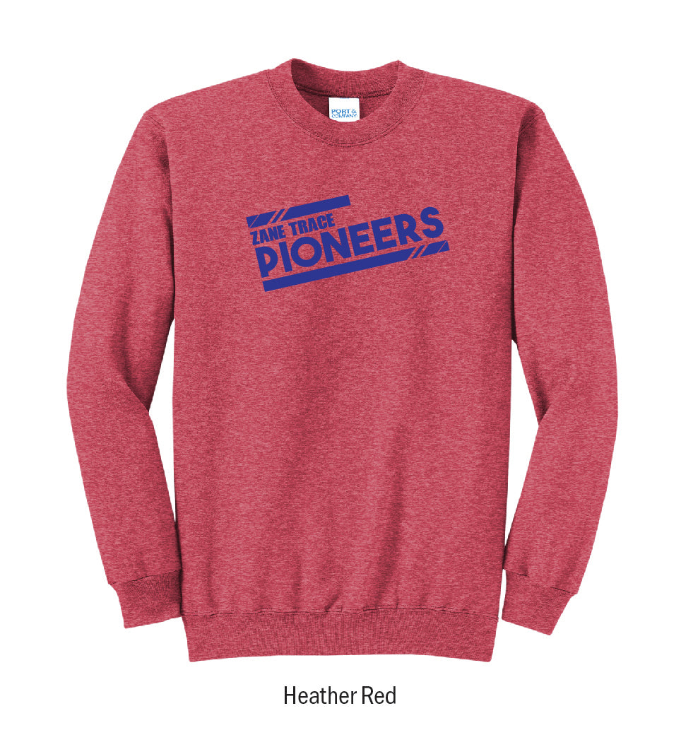 Zane Trace Pioneers "Athletic Stripes" Crewneck Sweatshirt