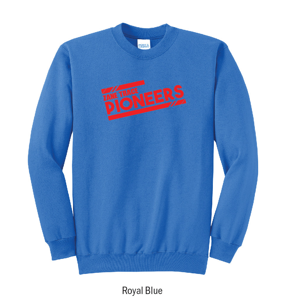 Zane Trace Pioneers "Athletic Stripes" Crewneck Sweatshirt