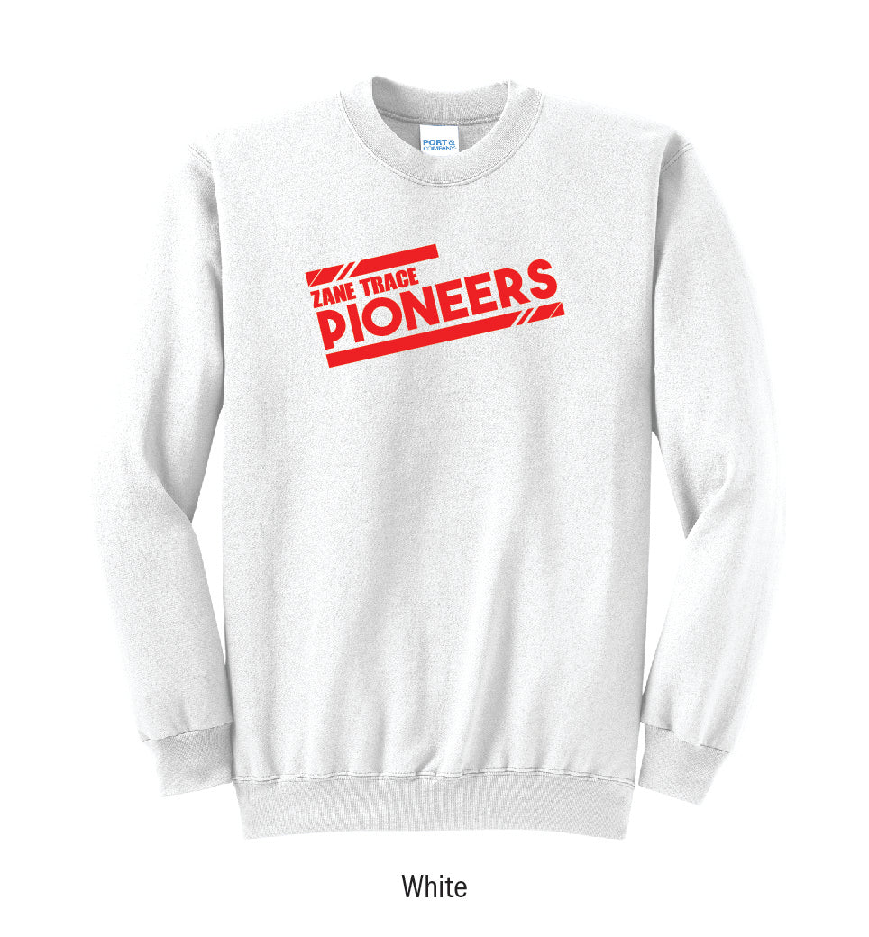 Zane Trace Pioneers "Athletic Stripes" Crewneck Sweatshirt