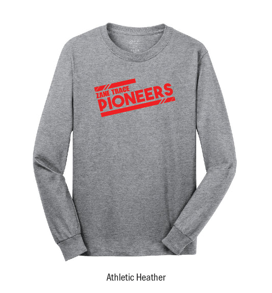 Zane Trace Pioneers "Athletic Stripes" Long Sleeve Tee Shirt