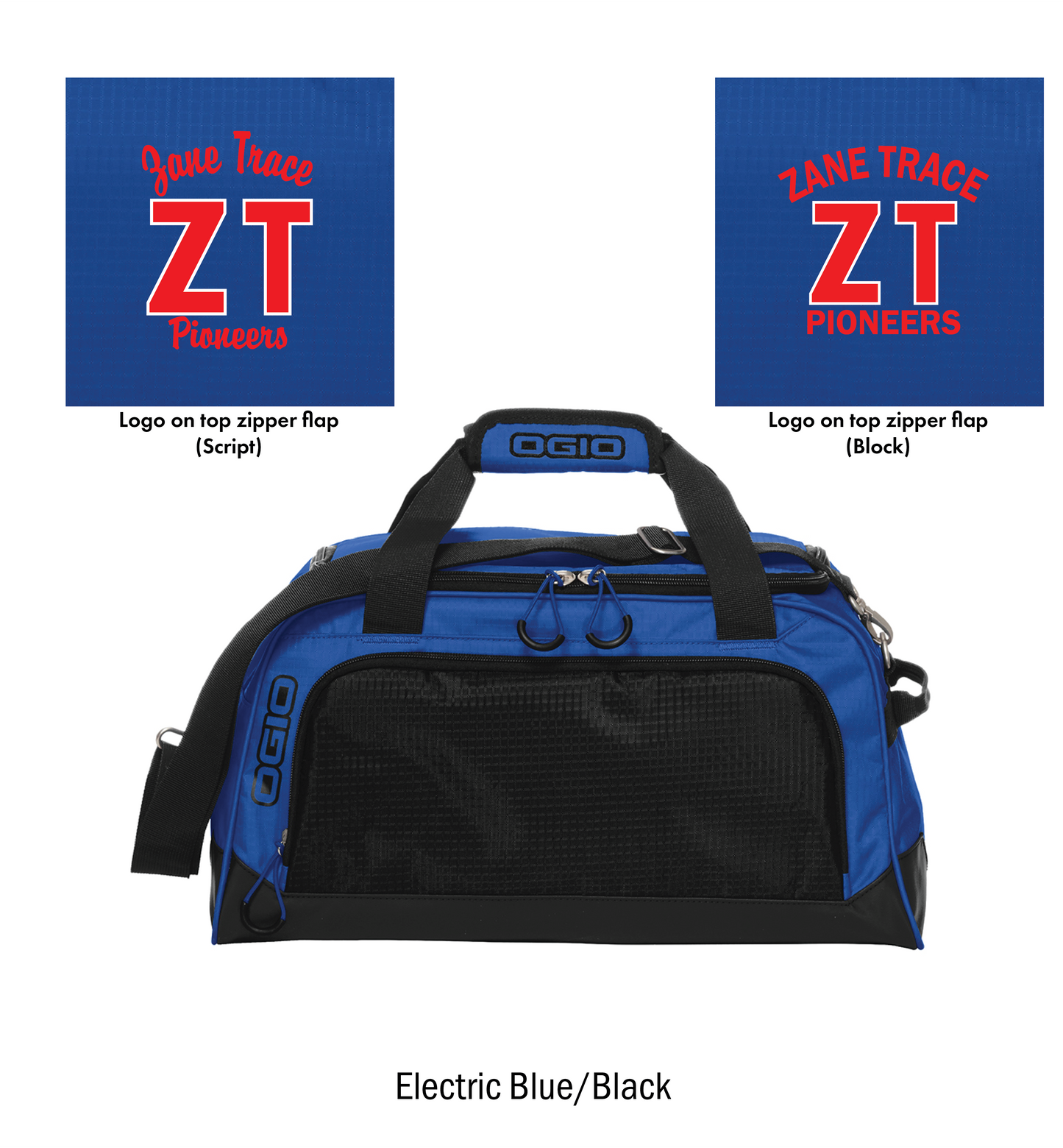 Zane Trace Pioneers Embroidered Small Breakaway Duffel Bag