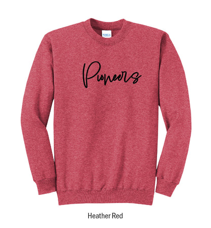 Zane Trace Pioneers Puff Script Crewneck Sweatshirt