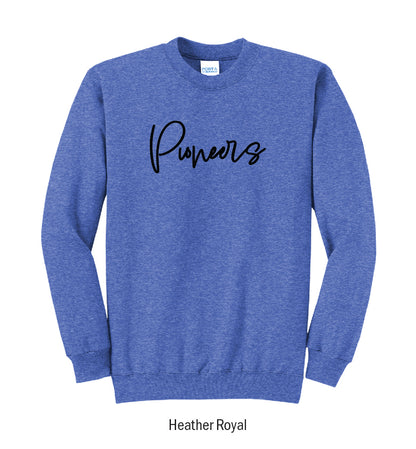 Zane Trace Pioneers Puff Script Crewneck Sweatshirt