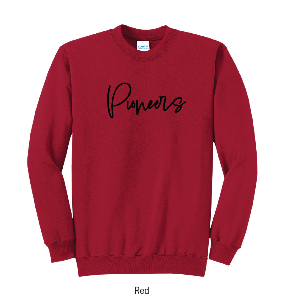 Zane Trace Pioneers Puff Script Crewneck Sweatshirt