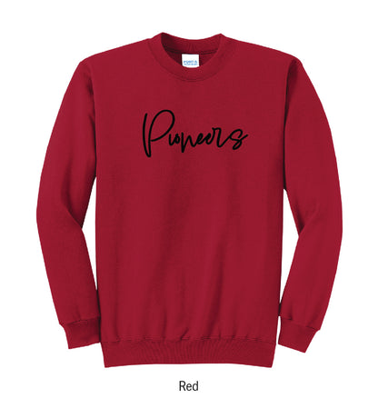 Zane Trace Pioneers Puff Script Crewneck Sweatshirt