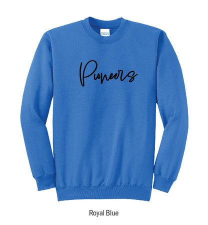 Zane Trace Pioneers Puff Script Crewneck Sweatshirt