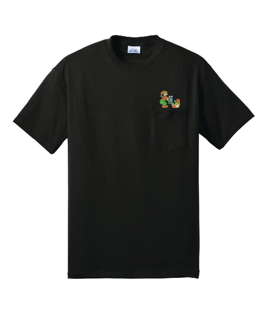 Santa's Elves Embroidered Pocket Tee Shirt