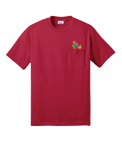 Santa's Elves Embroidered Pocket Tee Shirt