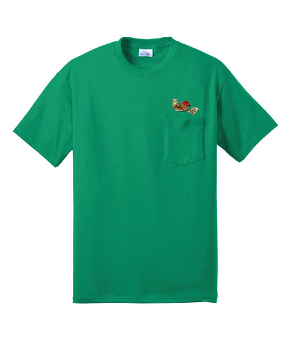 Santa's Snack Embroidered Pocket Tee Shirt