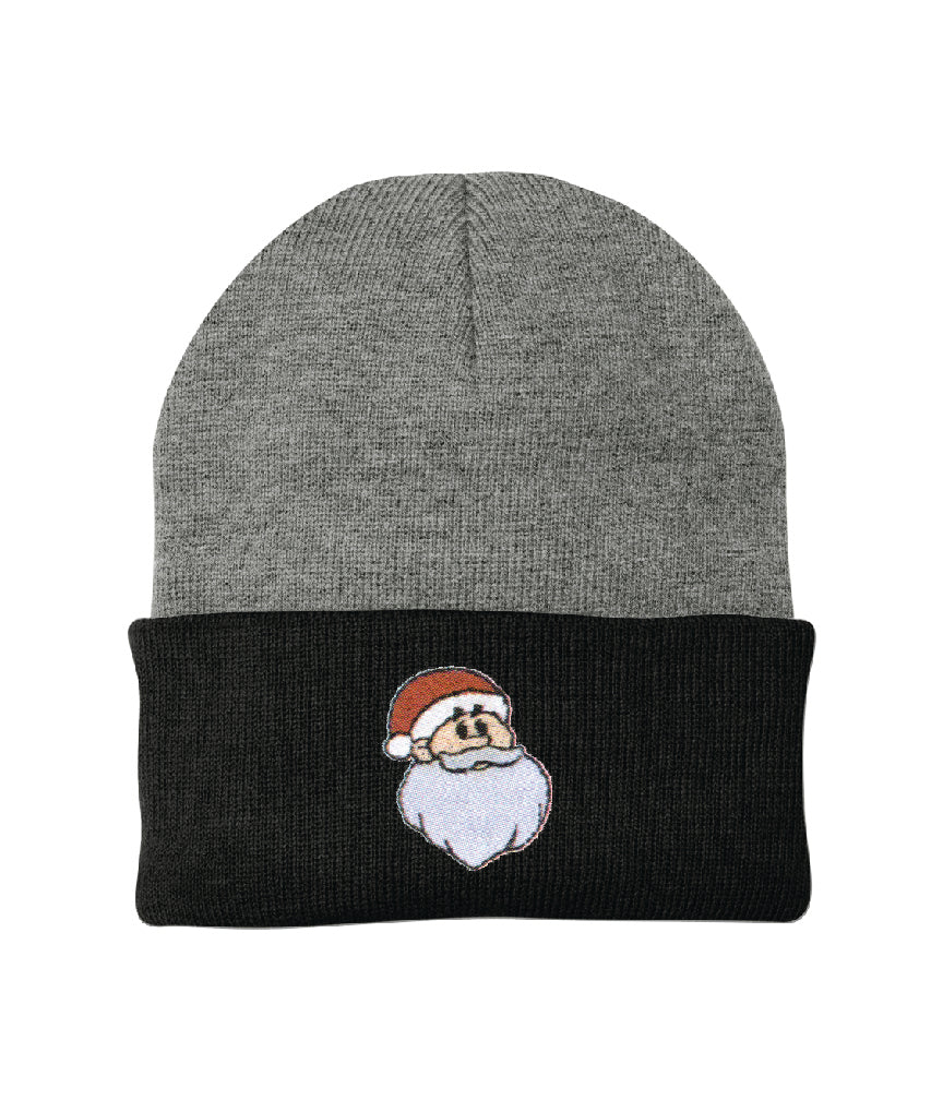 Santa Embroidered Knit Cap Beanie