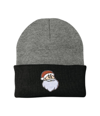 Santa Embroidered Knit Cap Beanie