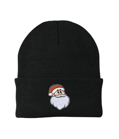 Santa Embroidered Knit Cap Beanie