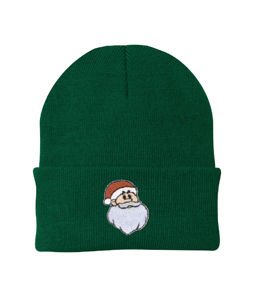 Santa Embroidered Knit Cap Beanie