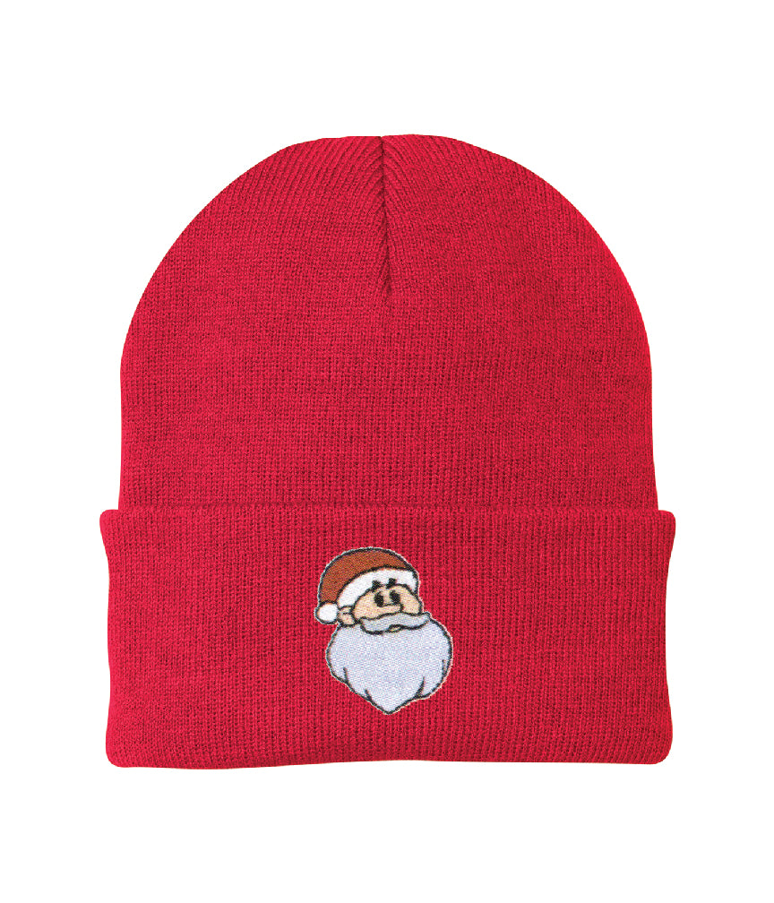 Santa Embroidered Knit Cap Beanie