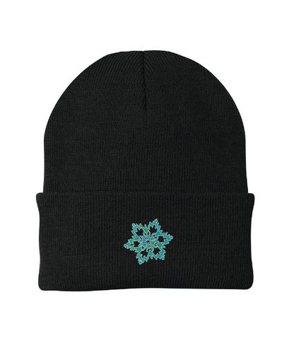 Snowflake Embroidered Knit Cap Beanie