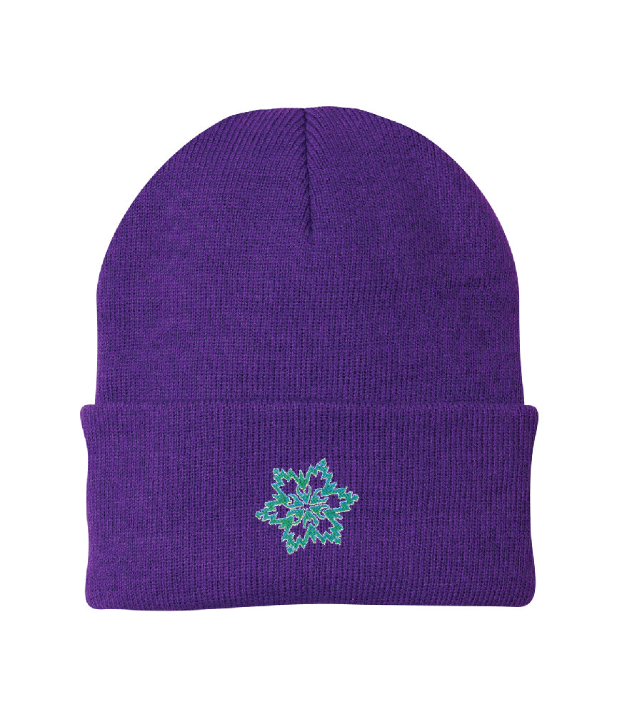 Snowflake Embroidered Knit Cap Beanie