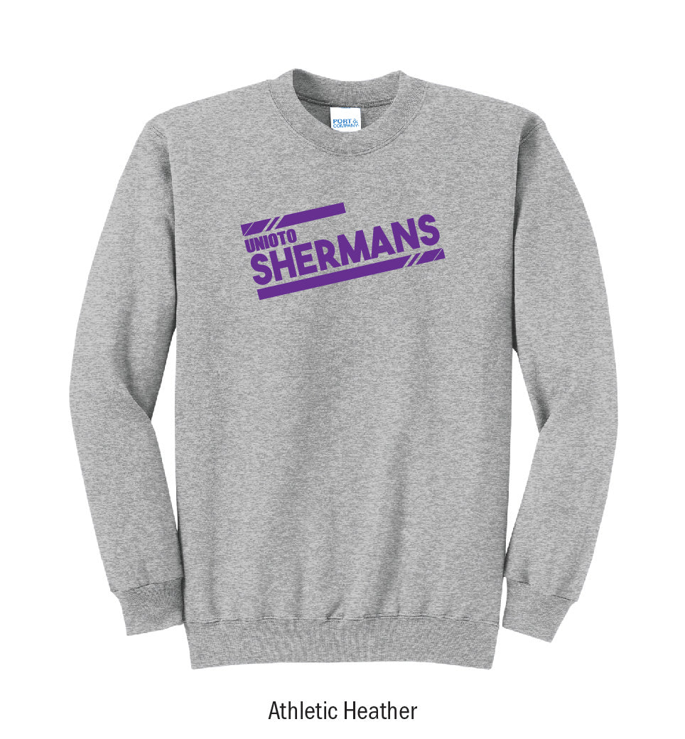 Unioto Shermans "Athletic Stripes" Crewneck Sweatshirt