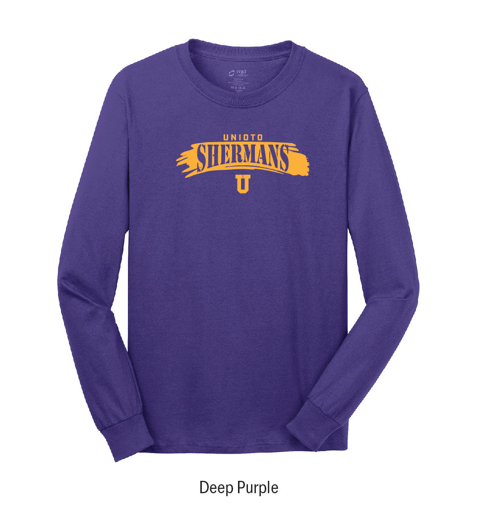 Unioto Shermans "Paintbrush Stroke" Long Sleeve Tee Shirt