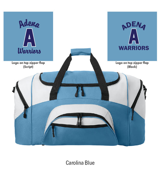 Adena Warriors Embroidered Large Colorblock Duffel Bag