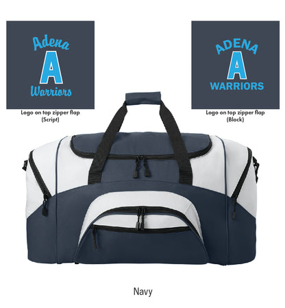 Adena Warriors Embroidered Large Colorblock Duffel Bag